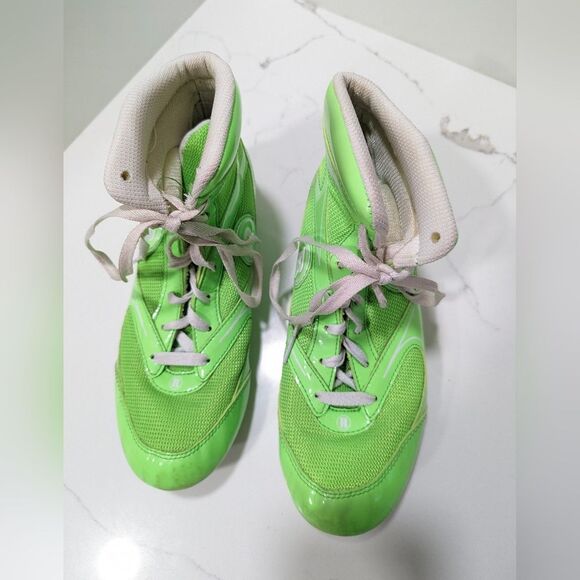 Ringside Diablo Boxing wrestling leather Shoes neon Green size 5 . Breathable - Picture 5 of 13